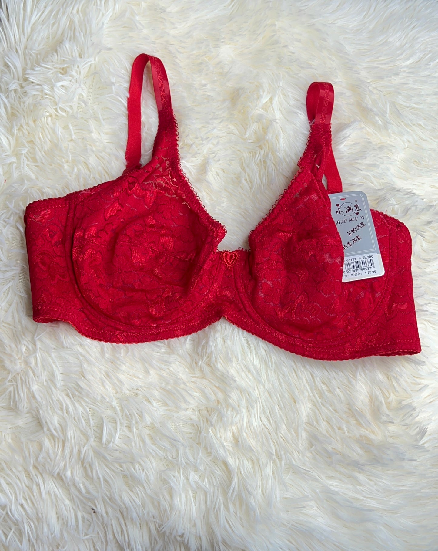 SOUTIEN SANS REMBOURRAGE EN DENTELLE ROUGE