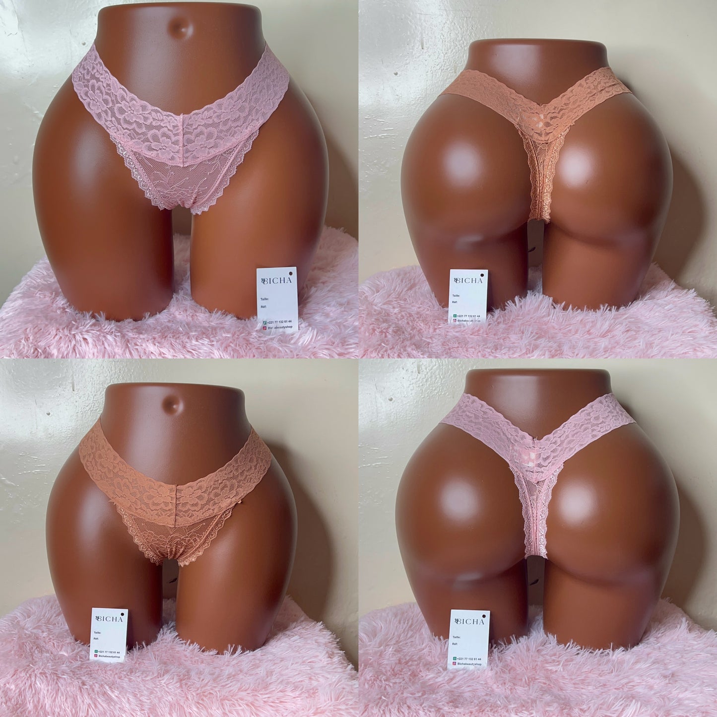 PACK DE 2 STRINGS EN DENTELLE DOUCE