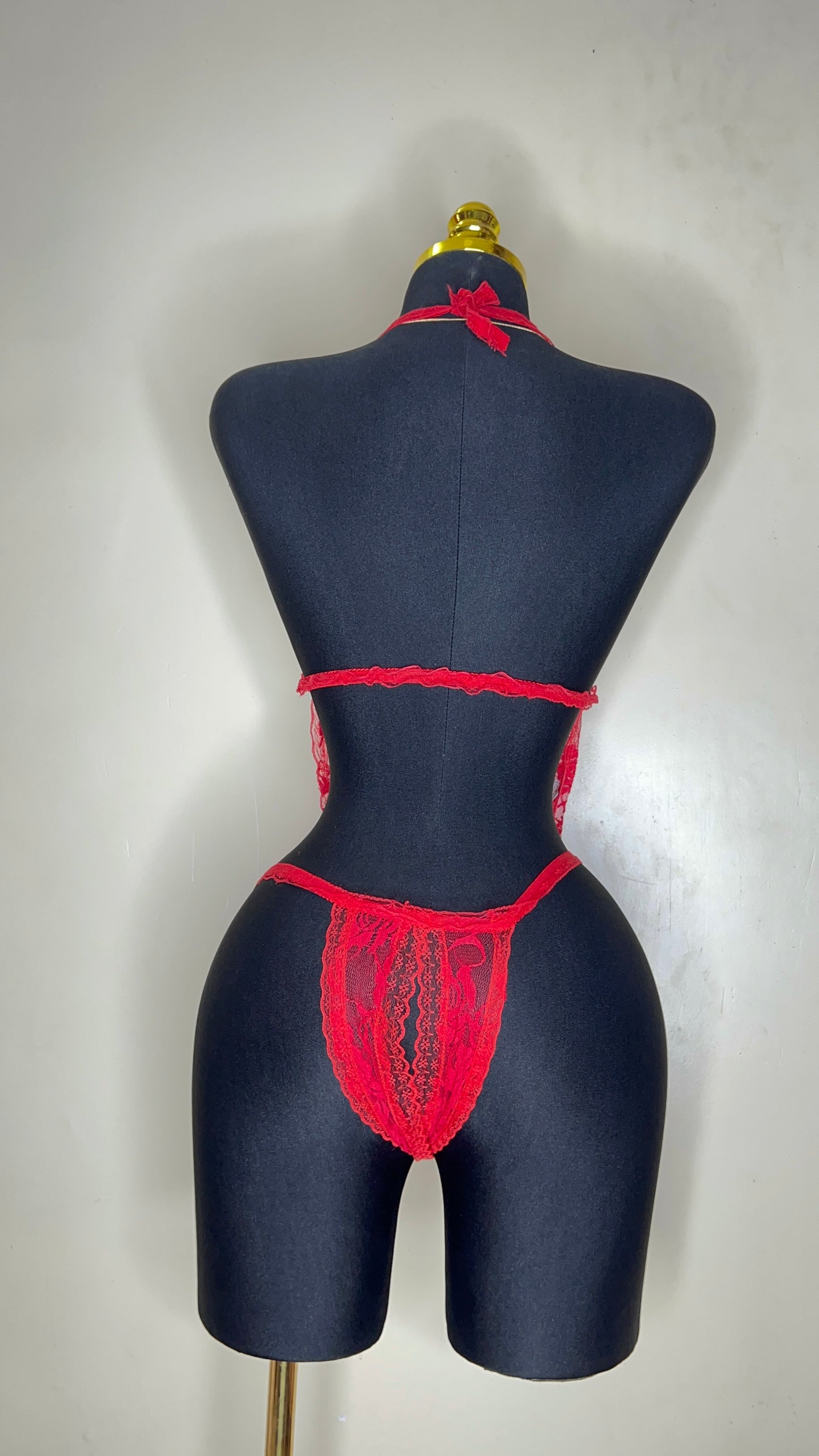 Robe Lingerie Sexy + String – Rouge Passion (XS/S)