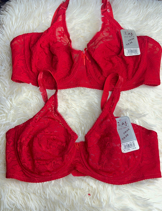 SOUTIEN SANS REMBOURRAGE EN DENTELLE ROUGE